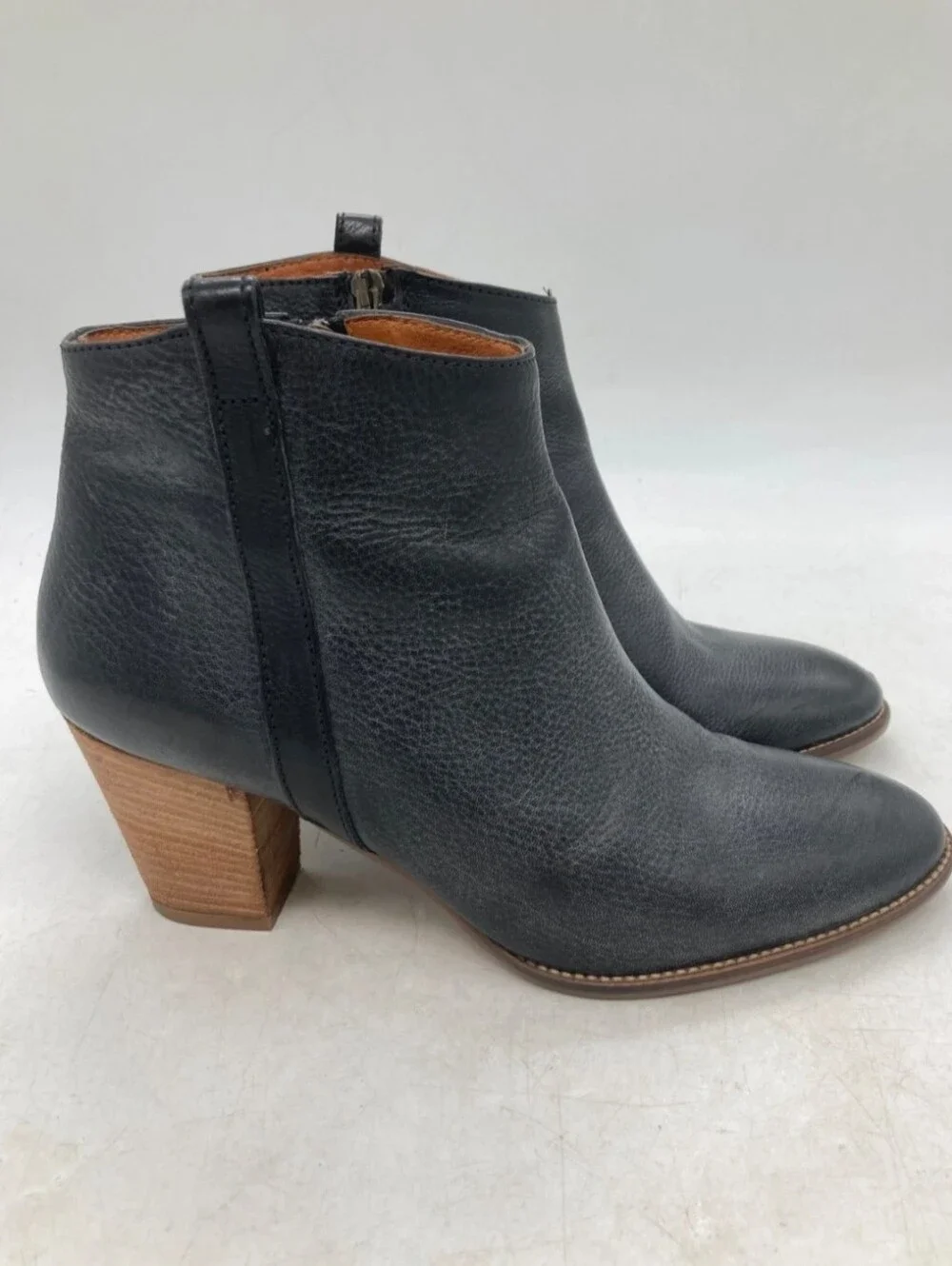 Madewell Billie Boot Leather Ankle Boots True Black Size 8.5 Box Made In Italy
